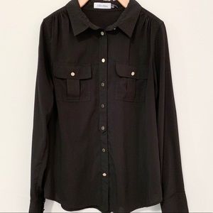 Calvin Klein Long Sleeve Chiffon Blouse